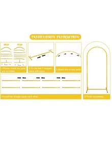Soporte para arco de boda con telón de fondo de 2 m, 1.8 m, 1.5 m en tres tamaños a elegir. Decoración de arco floral con globos para ceremonias de boda, baby shower, fiesta de cumpleaños al aire libre o interior, color dorado - Dorado - Ver 8