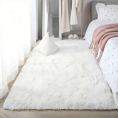 1pc, Soft Area Rugs For Bedroom Fluffy, Non-Slip Fuzzy Shag Plush Soft Shaggy Bedside Rug, Tie-Dyed Living Room Carpet For Girls Kids Baby Teen Dorm Home Decor, Bedroom Living Room Nursery Room Rug , Easy-Care Home Accent