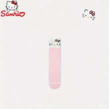 Sanrio 1Pair Sanrio Hello Kitty Women'S Knee-High Socks, 100% Polyester, Breathable Mesh, Cute Animal Pattern, Comfortable Knit Fabric, Long Tube Sports Socks,