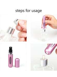 6pcs/Random Mini 5ml Aluminum Perfume Atomizer Stock Shiny/Matte Reusable Pocket Spray Bottle Back To School