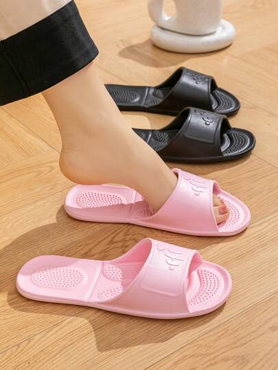 Spring To Summer Soft Bottom Indoor Slippers - Comfortable For Bedroom, Living Room, Wood Floor, Bathroom Shower, Foldable Travel