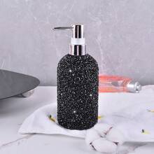 1 Peça Garrafa Dispensadora de Plástico com Bomba Decorada com Strass de 500ml para Gel de Banho, Shampoo, Loção, Garrafa Vazia Recarregável - Multicolorido - Visão 12