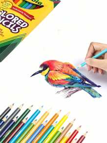 12/24 色持久鲜艳艺术铅笔，适合艺术家、学生和成人 - 高级素描、涂鸦和插画工具，是返校和毕业季的创意礼物 - 彩色 - 查看 4