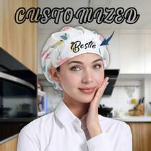 [Personalizado] 1 pieza Gorro de chef personalizado bordado para mujer, con múltiples patrones lindos disponibles para uso doméstico/de higiene - Multicolor - Ver 1