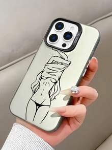 1个黑色线条图案性感设计全包式TPU防震手机壳，兼容苹果16/15/14/13/12/11 Pro Max，兼容三星系列，国际版，非国内版 - 彩色 - 查看 2