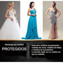 Portatrajes Bolsas Colgantes para Trajes, Sacos, Chamarras, Camisas, Blusas, Vestidos. Portador de Ropa para Viaje. Protector de Ropa con Ventana para closet. Funda de Ropa (set 2: 100x60cm) - Set_Novios - Ver 6