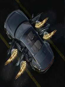 2个/4个天使翅膀造型汽车氛围灯，让您的爱车拥有翅膀，多种图案可选（不仅限于天使翅膀），即插即用门投影灯，天使翅膀爱心魔力圆环智能感应灯，无需接线即可开启迎宾灯，碳纤维纹理磁吸式门投影灯，LOGO落地灯（不含电池），送给男友、父亲、朋友的完美礼物，情人节礼物 - 彩色 - 查看 12