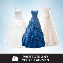 Wedding Dress Garment Bag 16 Inch Gusseted, Durable, For Long Puffy Gowns, Clear Vinyl Pouch For Labeling - 1 - View 5