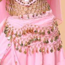 1pc Gold Coin Waist Chain, Beginner Belly Dance Waist Scarf, Shiny Sexy Dance Practice Hip Scarf, BLINGBLING, Suitable For Daily Wear, Nightclub Stage Performance, Street Snap, Festival Party Costume Accessory Summer School