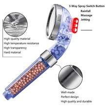 Tatukiko ABS Transparent Material Handheld Showerhead Filter Showerhead Pressurized Showerhead Showerhead Showerhead With Three Levels Of Pressure Regulation Bathroom Bathroom Accessories Bathroom Tools - Blue - View 3