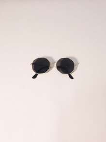 1 Pair Kids Metal Frame Square Fashion Glasses For Boys And Girls, Fashion Outdoor Sun Protection Photography Glasses