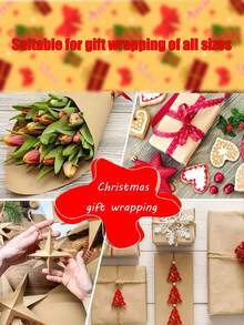 1 卷棕色牛皮纸，用于礼品包装，适用于鲜花、工艺品、搬家、包装纸、家居用品、花卉用品、礼品包装纸、婚礼包装、书籍封面、任何场合装饰、万圣节、圣诞节、节日活动