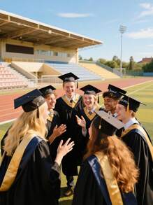 Czapka licencjacka z napisem, czapka doktorska, spersonalizowana czapka ukończenia studiów dla studentów, czapka na ceremonię dla dorosłych, toga z frędzlami na zakończenie studiów, strój na zakończenie studiów, strój studencki, kolorowy, uroczy, uroczy, zabawny, kawaii, dla nauczyciela, dla chłopców i dziewcząt, dla nastolatków, uczniów gimnazjum, uczniów szkół średnich, uczniów szkół średnich, studentów, studentów uniwersytetu, studentów pierwszego i drugiego roku, studentów młodszych lat