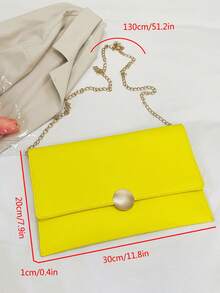 时尚小号设计师信封包，复古风格女士钱包，今年流行 - 黃色 - 查看 11