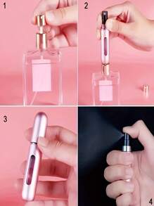 6pcs/Random Mini 5ml Aluminum Perfume Atomizer Stock Shiny/Matte Reusable Pocket Spray Bottle Back To School