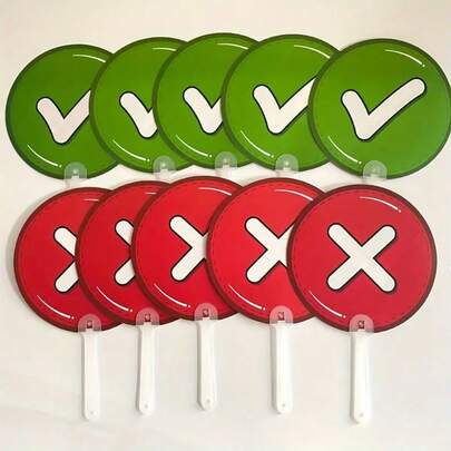 1 件 PP 材质双面课堂投票板 - 正确或错误/是或否信息，非常适合学生与教师互动，课堂投票板 | 是/错误标志 |