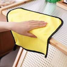 5/10 件加厚洗车毛巾，双面超柔软超细纤维布，适用于汽车和厨房清洁，可重复使用家用湿巾