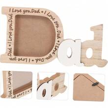 1 Piece Father Photo Frame - Handcrafted Solid Wood With Distressed Finish And Engraved Message Slot, 3.5x3.5 Inch Display Stand - Great For Father's Day Gift, Grandpa Keepsake, Desk Memories, Rustic Home Decor - Wooden Photo Frame - Personalized Family Gift - Vintage Display Accent - Handcrafted Craft - Sentimental Home Decor - Multicolor - View 8