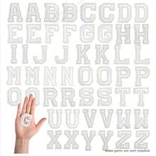 52 miếng vá chữ cái ủi Miếng vá chữ cái ủi Miếng vá chữ cái ủi A-Z Miếng vá ứng dụng chữ cái ủi chuyển cho áo phông, Miếng vá thêu, Miếng vá chữ cái ủi chữ cái cho quần áo - trắng - Xem 1