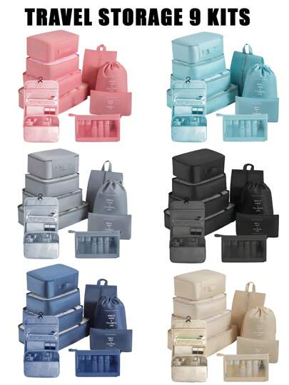 7/9-Piece Set /1 Travel Storage Bag,Travel Accessories Travel Essentials Beach Suitcase Suitcase Makeup Bag Travel Bag Packing Cubes Luggage Set Beach Bag Tote Bag College Essentials