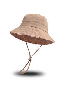 1pc Women's Denim Distressed Frayed Brim Hat, Sun Protection Outdoor Hiking Cap, Adjustable, Fashionable Daily Travel Headwear,Summer,Beach - Multicolor - View 22