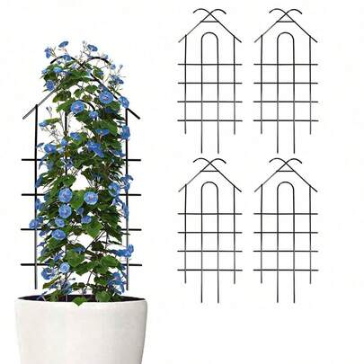 2/4 包金属花园支架耐用室内攀爬植物支架坚固的室内植物支架用于种植花卉盆栽植物藤蔓水果家居户外