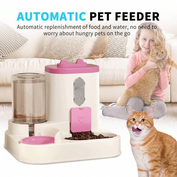 Fully Automatic 2in1 Cat Food Dispenser - Integrated Water And Food Feeding System - Cute Water Dispenser