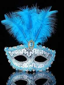 1pc Lace Masquerade Mask, Party Costume Mask, Wedding Carnival Mask, Personalized Face Mask, Stage Decorations, Sexy Half Face Lace Mask For Women, Feather Mask (Mask Style/Color Random, DIY Adhesive, May Have Slight Traces, Offset Printing) - Multicolor - View 23