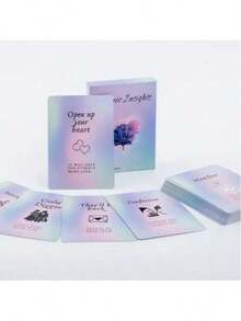 41 Card Set "Cosmic Insight Oracle Card" - Heart-Shaped Design, Pink Blue Purple Pink Themed Illustrations, Spiritual Guidance And Intuitive Development, Mysterious Divination And Daily Clarity, Paper Material, Suitable For Party Games - Cosmic Insights - View 6