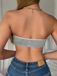 2 件女式前扣舒适多色休闲无肩带防滑无线性感柔软轻盈纯色 Bralette 内衣无衬垫文胸 - 彩色 - 查看 7