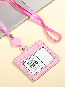 1 件颈挂拉链卡片收纳包 PU 皮革便携式轻便卡包卡片钱包适合教师学生工作用品（不含卡）教师礼物身份证夹照片卡夹女士钱包迷你钱包钱包学校用品 - 彩色 - 查看 13