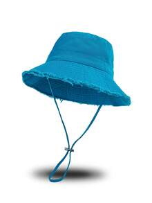 1pc Women's Denim Distressed Frayed Brim Hat, Sun Protection Outdoor Hiking Cap, Adjustable, Fashionable Daily Travel Headwear,Summer,Beach - Multicolor - View 16