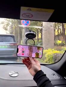 1pc Vacuum Suction Cup Magnetic Multi-Function Car Dashboard Phone Mount Holder, Foldable Navigation Bracket Compatible With IPhone, Android Phone, Gift For Birthday, Family, Friends Car Accessories, Car Phone Holder - Multicolor - View 4