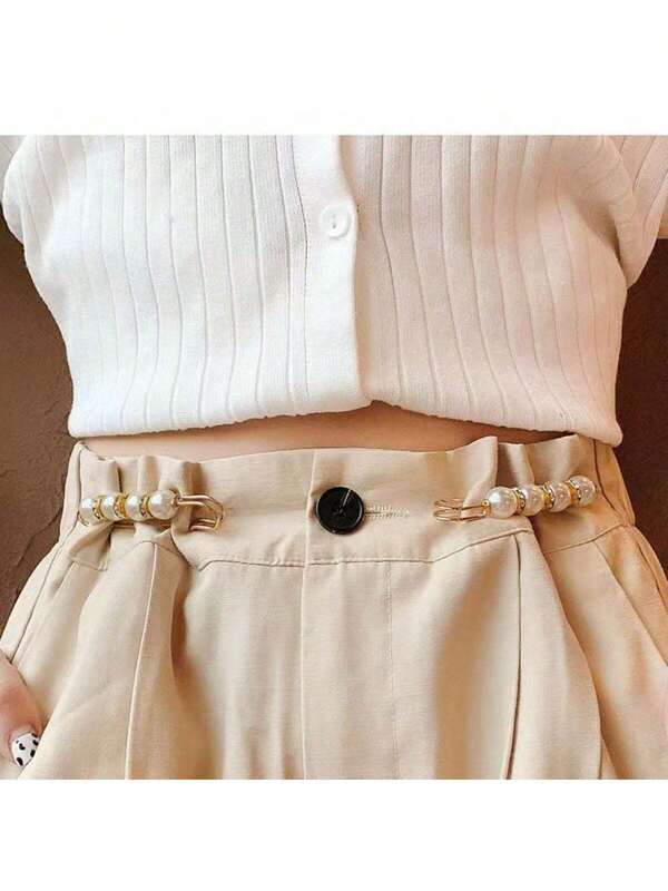 Adjustable Waist Cincher Clips, High-End Pearl Brooch Pins, Fashion Accessories