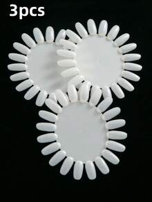 20/10/5/3pcs,Flat False Nail Tips, Acrylic Nail Tips, False Fake Nail Tips Display Chart ,Nail Supplies,Clear Round Nail Art Practice Wheel Polish, For DIY Manicure Nail Salon (Beige,Transparent) - Multicolor - View 16