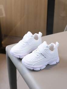 Boys And Girls General Small White Shoes, School Children Sneakers, Students Sports Casual Shoes, Outdoor Activities With White Sports Shoes, Non-Slip, Running Shoes - White - View 5