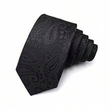 GOADAFOO 6cm Black Slim Fit Necktie For Men