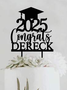 Decor tort absolvire auriu 2025, decor tort absolvire personalizat, decor cadou absolvire, decor tort absolvire 2025 personalizat, felicitări nume, farmec tort acrilic, personalizat clasa 2025, decor petrecere absolvire fericită, cadou de absolvire