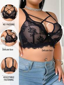 Ropa interior con estampado cómoda y sin cables para mujer de talla grande