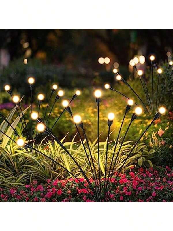 Solar Firefly Lights Outdoor (2 Packs) – 20 LED Flickering Fairy Lights Waterproof Garden Lights For Patio, Balcony, Backyard, Lawn, Trees, Bushes, Yard, Fence, Pathway, Porch, Deck; Warm White Glow For Summer Nights, Outdoor Dinner