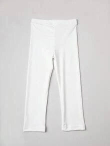 1 件女童纯白色紧身裤，适合日常穿着，四季皆宜 - 白色 - 查看 8