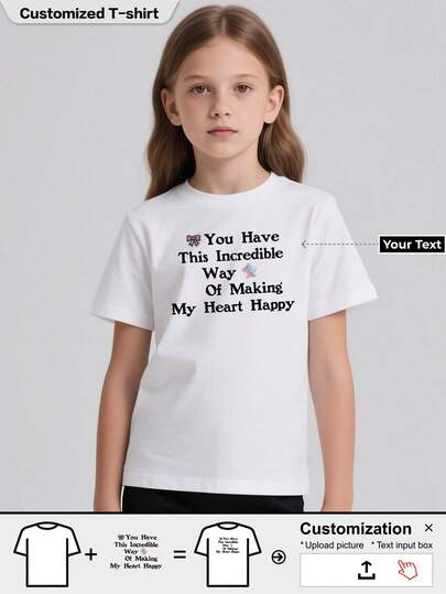 Customized Personalized T-Shirt, Girls Sport T-Shirt, Breathable, A Gift, - Add Images To Design Your Own Personalized Printed T-Shirt