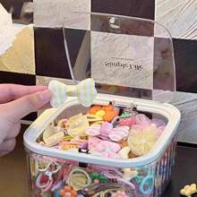 1 pieza Organizador de accesorios para el cabello en estilo de tapete de escritorio con scrunchies, pasadores, diademas y cajita linda, perfecto como regalo para niños, fiestas de revelación de género, cumpleaños, bodas, fiestas, colegas, amigos y familiares, vuelta al colegio