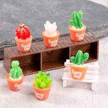 6pcs Succulent Cactus Plant Pot - Made Of Resin, Classic Style, Suitable For Placement In Glass Containers And DIY Decorations, Ideal For Desktop Decoration In Homes, Offices, Or Classrooms. - Multicolor - View 5