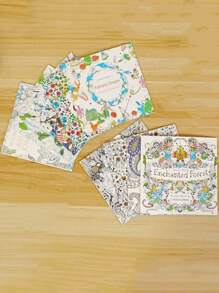 1pc Random Style Students Stress Relief Drawing Coloring Book, Mandalas Coloring Pages, English Version Random Design