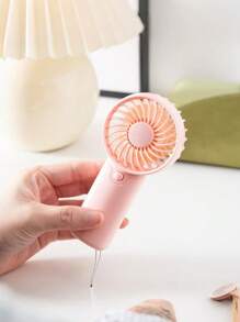 1pc-Handheld Battery Powered Cartoon Mini Fan, Portable, Suitable For Summer And Outdoor, Sports, Travel, Kitchen, Bedroom, Office, And For Women, Men, Adults,, Beach Accessories, Portable Women Cosmetic Hand Fan