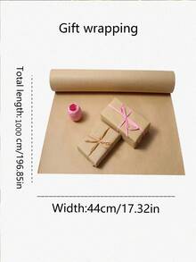 1 卷棕色牛皮纸，用于礼品包装，适用于鲜花、工艺品、搬家、包装纸、家居用品、花卉用品、礼品包装纸、婚礼包装、书籍封面、任何场合装饰、万圣节、圣诞节、节日活动