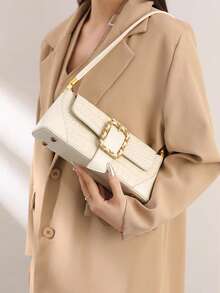 女士时尚百搭休闲日常通勤情人节礼物腋下优雅法棍包 - 彩色 - 查看 5