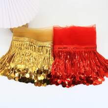 1 Yards Sequin Tassel Fringe Sewing Accessories For Costumes Lace Dance Tassels Pendants DIY 25Cm Wide Trims Decorative Frills Tassles Fringes Sewing Fringe Tassels Fringe Trim Tassel Fringe Trim Garniture Couture Sewing Fringes Fabric And Lace Tassels Crafts Lace For Crafts - Multicolor - View 2