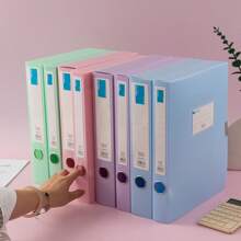 zhiquanqihan [Large-Capacity File Organizer] Morandi Thick A4 Plastic File Box - Large-Capacity File Organizer, Suitable For Office, Accounting, Contract And Other Personnel, Accounting And Financial Folders, Vertical Large-Capacity Office Supplies Storage Box For Classification And Folding A4,Back To School,School Supplies